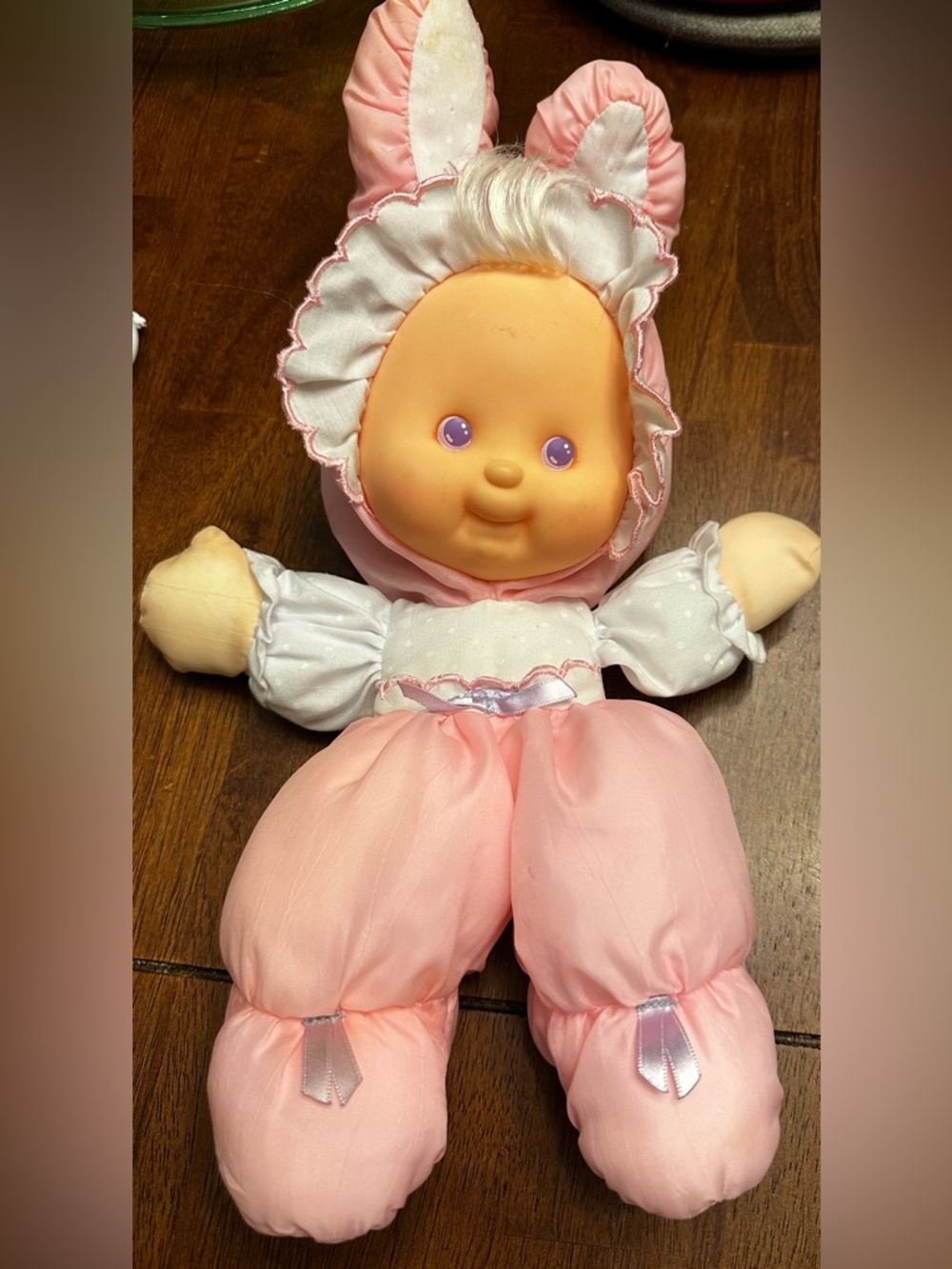 Vintage Fisher Price Puffalump 1991 pink baby doll with bunny ears